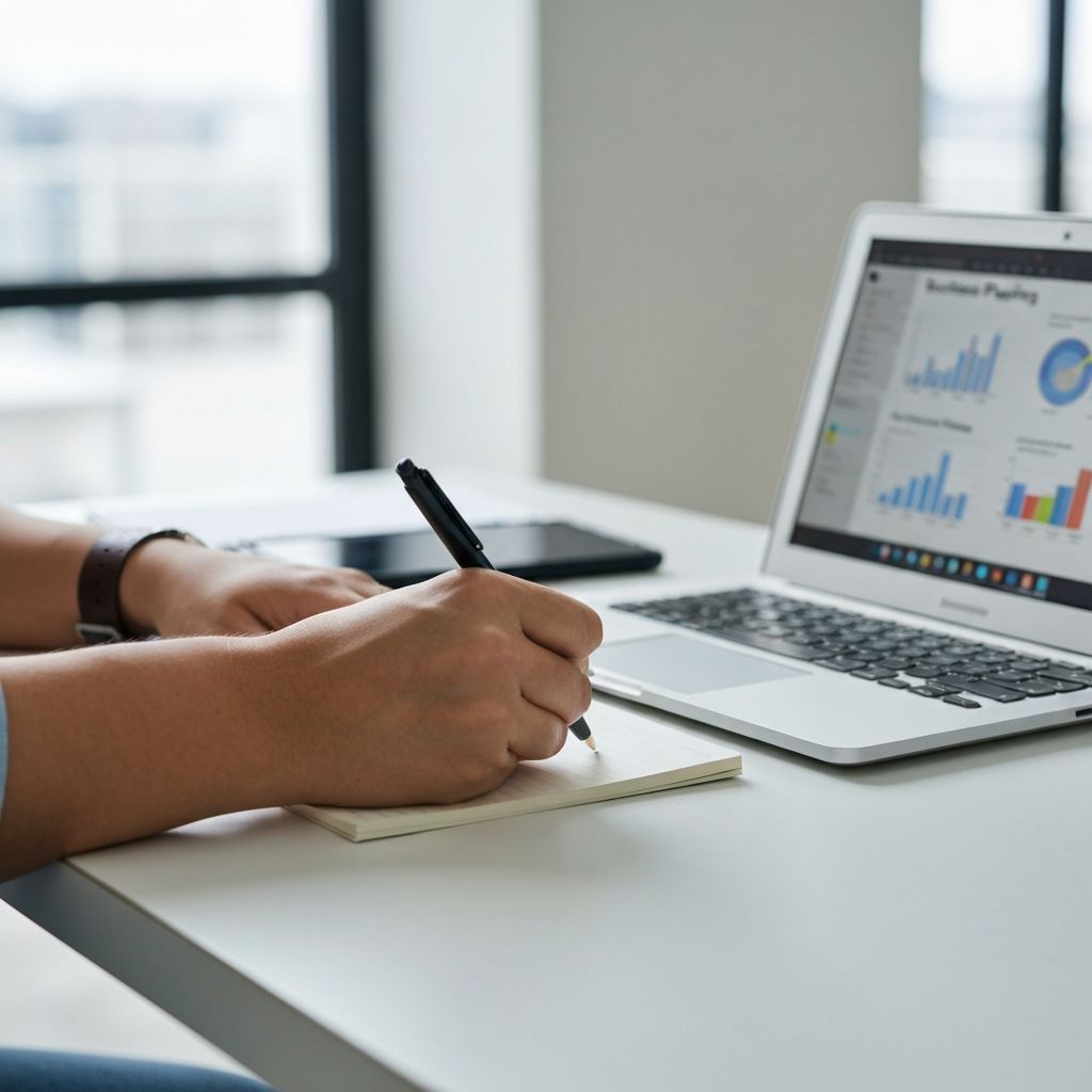 Professionista che prende appunti su documenti di pianificazione in un ambiente di lavoro luminoso